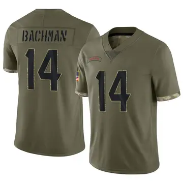 Nike Alex Bachman Men's Limited Houston Texans Olive 2022 Salute To Service Jersey
