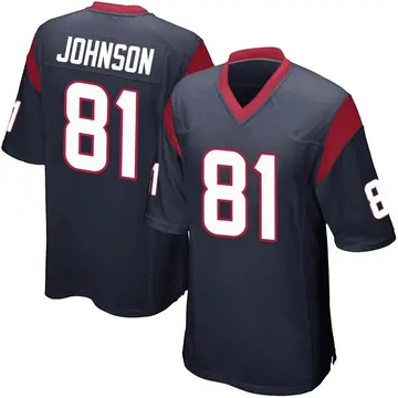 Nike Andre Johnson Men's Game Houston Texans Navy Blue Team Color Jersey
