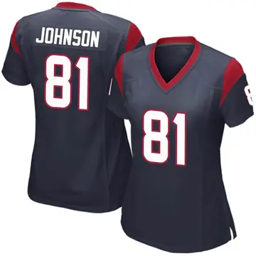 Nike Andre Johnson Women's Game Houston Texans Navy Blue Team Color Jersey