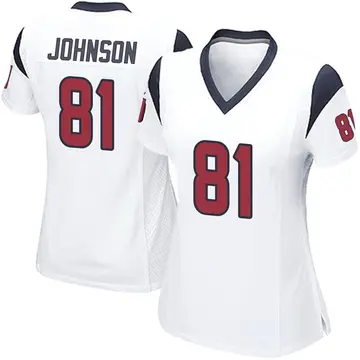 Nike Andre Johnson Women's Game Houston Texans White Jersey
