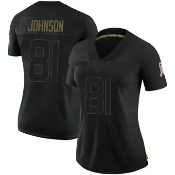 Nike Andre Johnson Women's Limited Houston Texans Black 2020 Salute To Service Jersey