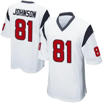 Nike Andre Johnson Youth Game Houston Texans White Jersey