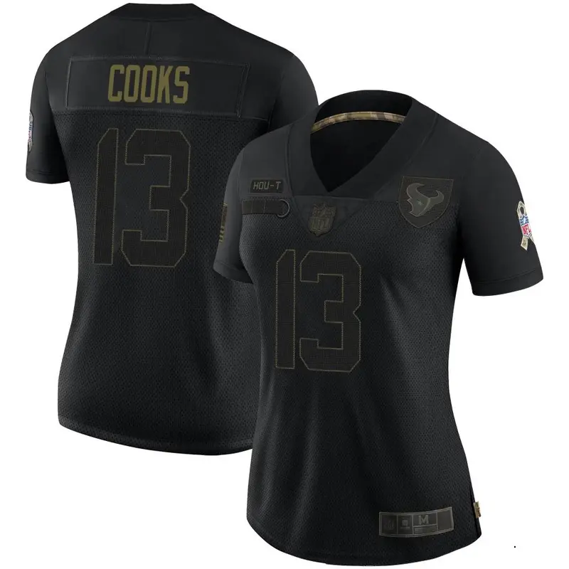 Nike Brandin Cooks Women's Limited Houston Texans Black 2020 Salute To Service Jersey