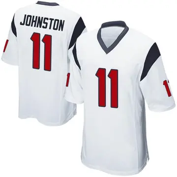 Nike Cameron Johnston Men's Game Houston Texans White Jersey