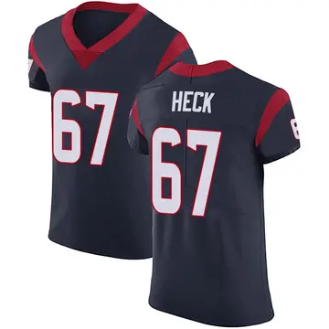 Nike Charlie Heck Men's Elite Houston Texans Navy Blue Team Color Vapor Untouchable Jersey