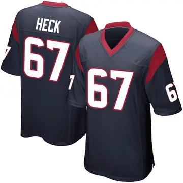 Nike Charlie Heck Men's Game Houston Texans Navy Blue Team Color Jersey