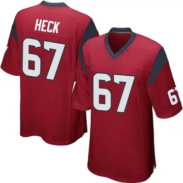 Nike Charlie Heck Men's Game Houston Texans Red Alternate Jersey