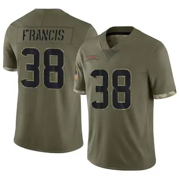 Nike Cobi Francis Men's Limited Houston Texans Olive 2022 Salute To Service Jersey