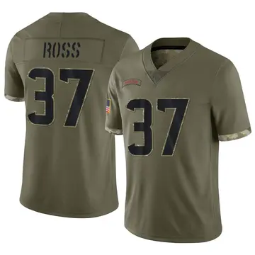 Nike D'Angelo Ross Men's Limited Houston Texans Olive 2022 Salute To Service Jersey