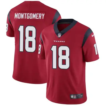 Nike D.J. Montgomery Men's Limited Houston Texans Red Alternate Vapor Untouchable Jersey