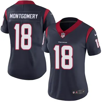 Nike D.J. Montgomery Women's Limited Houston Texans Navy Blue Team Color Vapor Untouchable Jersey