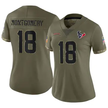Nike D.J. Montgomery Women's Limited Houston Texans Olive 2022 Salute To Service Jersey