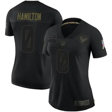 Nike DaeSean Hamilton Women's Limited Houston Texans Black 2020 Salute To Service Jersey