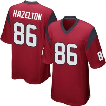 Nike Damon Hazelton Men's Game Houston Texans Red Alternate Jersey