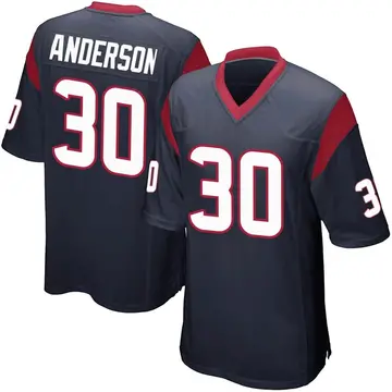 Nike Darius Anderson Men's Game Houston Texans Navy Blue Team Color Jersey