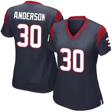 Nike Darius Anderson Women's Game Houston Texans Navy Blue Team Color Jersey
