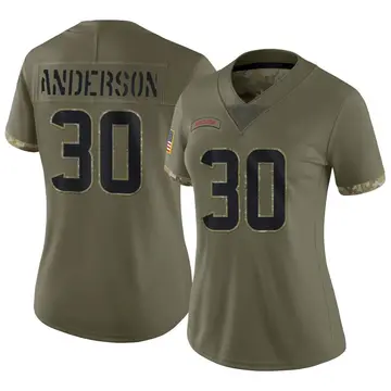 Nike Darius Anderson Women's Limited Houston Texans Olive 2022 Salute To Service Jersey