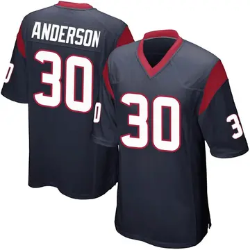 Nike Darius Anderson Youth Game Houston Texans Navy Blue Team Color Jersey
