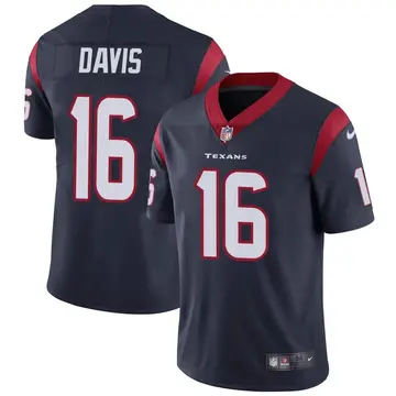 Nike Davion Davis Men's Limited Houston Texans Navy Blue Team Color Vapor Untouchable Jersey