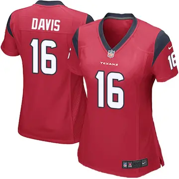 Nike Davion Davis Women's Game Houston Texans Red Alternate Jersey