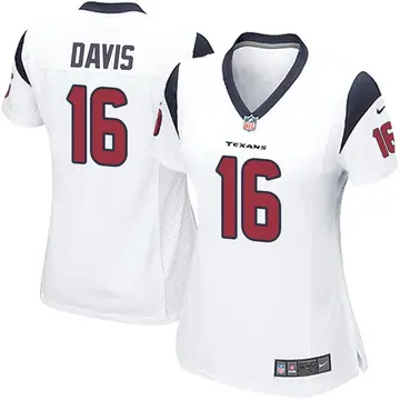 Nike Davion Davis Women's Game Houston Texans White Jersey