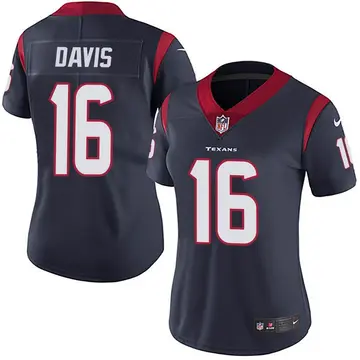 Nike Davion Davis Women's Limited Houston Texans Navy Blue Team Color Vapor Untouchable Jersey