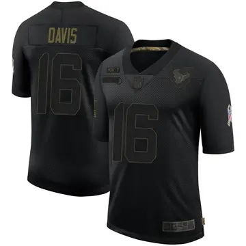 Nike Davion Davis Youth Limited Houston Texans Black 2020 Salute To Service Jersey