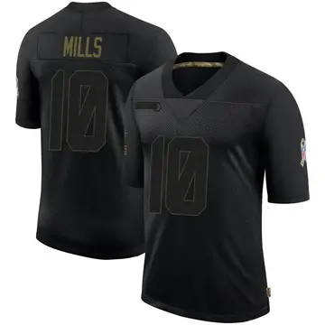 Nike Davis Mills Men's Limited Houston Texans Black 2020 Salute To Service Jersey