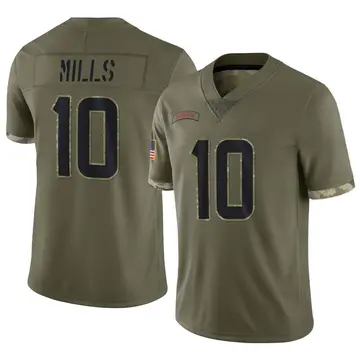 Nike Davis Mills Men's Limited Houston Texans Olive 2022 Salute To Service Jersey