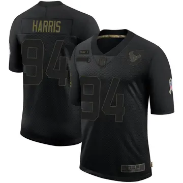 Nike Demone Harris Men's Limited Houston Texans Black 2020 Salute To Service Jersey