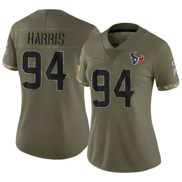 Nike Demone Harris Women's Limited Houston Texans Olive 2022 Salute To Service Jersey