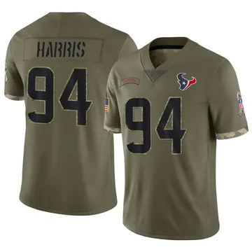 Nike Demone Harris Youth Limited Houston Texans Olive 2022 Salute To Service Jersey