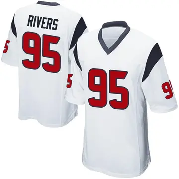 Nike Derek Rivers Men's Game Houston Texans White Jersey