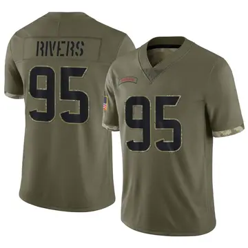 Nike Derek Rivers Men's Limited Houston Texans Olive 2022 Salute To Service Jersey