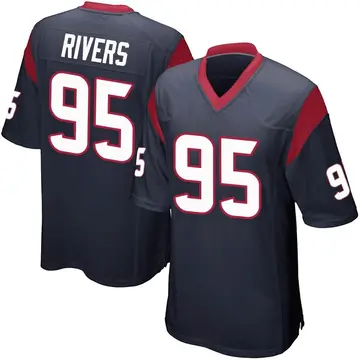 Nike Derek Rivers Youth Game Houston Texans Navy Blue Team Color Jersey
