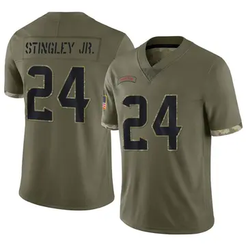 Nike Derek Stingley Jr. Men's Limited Houston Texans Olive 2022 Salute To Service Jersey
