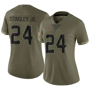 Nike Derek Stingley Jr. Women's Limited Houston Texans Olive 2022 Salute To Service Jersey