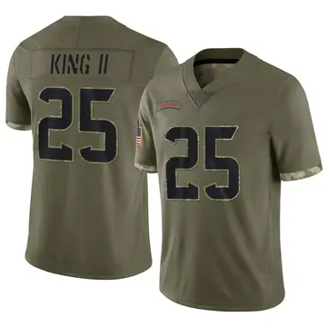 Nike Desmond King II Men's Limited Houston Texans Olive 2022 Salute To Service Jersey