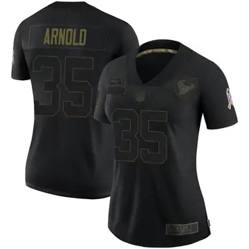 Nike Grayland Arnold Women's Limited Houston Texans Black 2020 Salute To Service Jersey