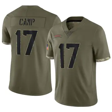 Nike Jalen Camp Men's Limited Houston Texans Olive 2022 Salute To Service Jersey