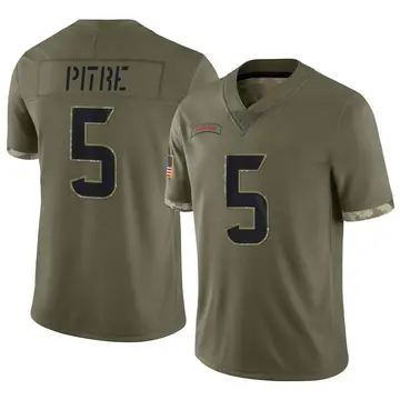 Nike Jalen Pitre Men's Limited Houston Texans Olive 2022 Salute To Service Jersey