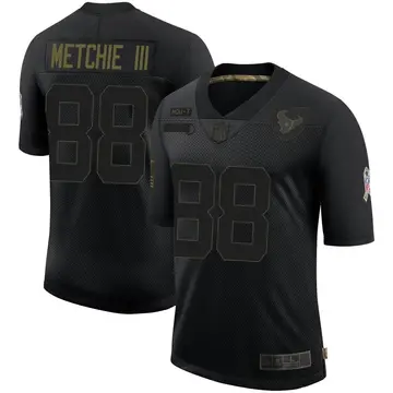 Nike John Metchie III Men's Limited Houston Texans Black 2020 Salute To Service Jersey