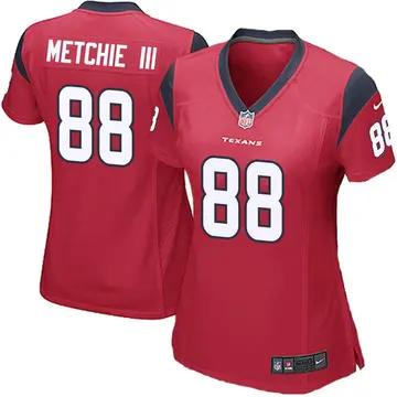 Nike John Metchie III Women's Game Houston Texans Red Alternate Jersey