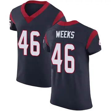 Nike Jon Weeks Men's Elite Houston Texans Navy Blue Team Color Vapor Untouchable Jersey