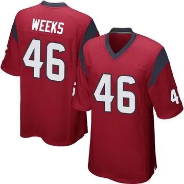 Nike Jon Weeks Men's Game Houston Texans Red Alternate Jersey