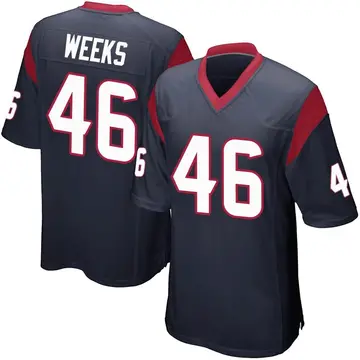 Nike Jon Weeks Youth Game Houston Texans Navy Blue Team Color Jersey