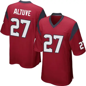 Nike Jose Altuve Men's Game Houston Texans Red Alternate Jersey