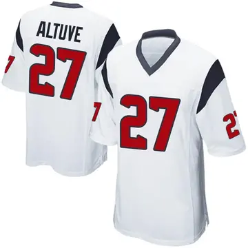 Nike Jose Altuve Men's Game Houston Texans White Jersey