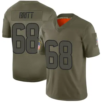 Nike Justin Britt Men's Limited Houston Texans Camo 2019 Salute to Service Jersey