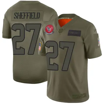 Nike Kendall Sheffield Men's Limited Houston Texans Camo 2019 Salute to Service Jersey